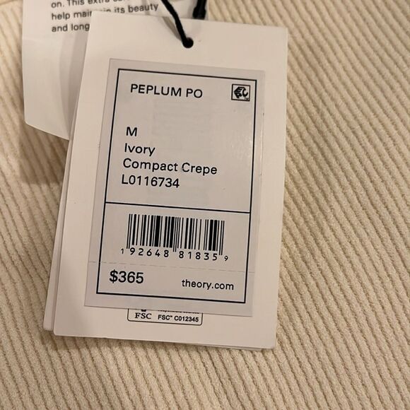 Theory ivory Compact Crepe knit sweater size medium nwt - Picture 4 of 8